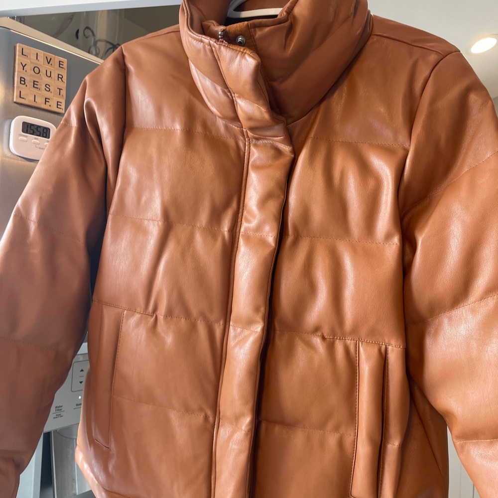 Leather puffer jacket.  Lily & Lottie brand.  Size medium, never worn.
